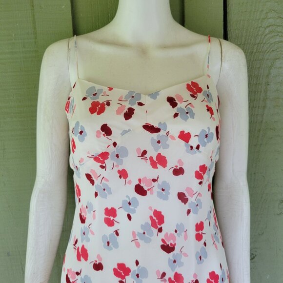 NWT ANN TAYLOR White Floral Floaty Dress 6P Petite 6 - Picture 2 of 5